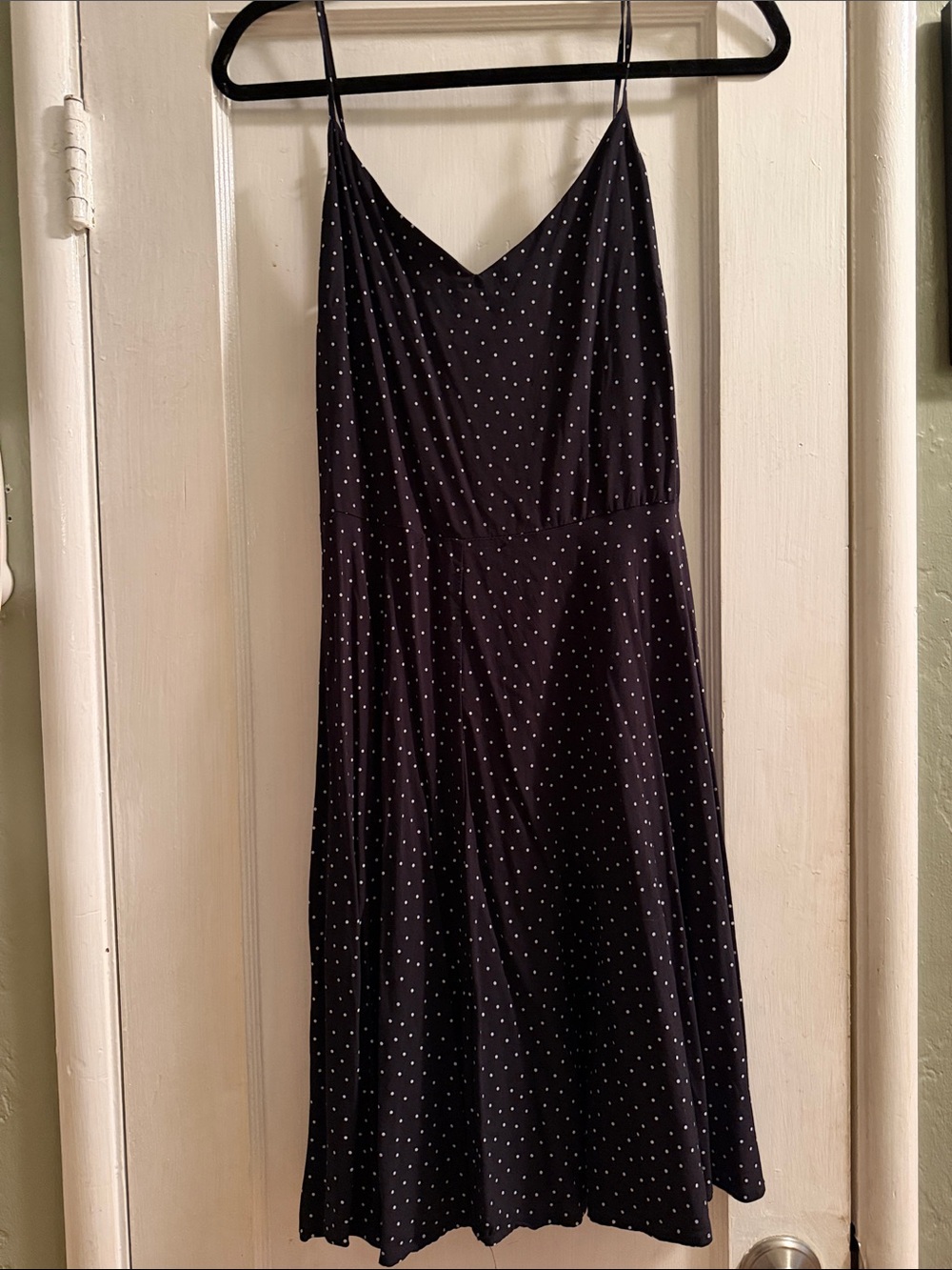 Women’s Black Polka Dot Dress with Spaghetti Straps